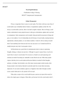 Week 8 Reflection.docx  SPCH277  Week Eight Reflection  Chamberlain College of Nursing   SPCH277- Interpersonal Communication   Online Management  Privacy is important when it comes to social media. The whole world uses some form of social media to give i