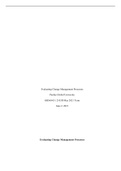 Purdue Global University GB560 Designing, Improving, and Implementing Processes Unit 5 Assignment Evaluating Change Management Processes 