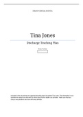 NURSING HEALTH ASS TINA JONES DISCHARGE TEACHING PLAN (GRADED A+)