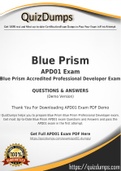 APD01 Dumps - Way To Success In Real Blue Prism APD01 Exam