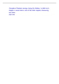 Principles of Pediatric Nursing: Caring for Children, 7e (Ball et al.) Chapter 1 Nurse's Role in Care of the Child: Hospital, Community, and Home . NUR 340 . Questions, answers with rationale