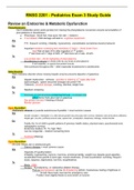 RNSG 2201 - Pediatrics Exam 3 Study Guide.