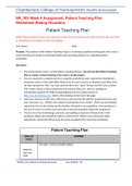 NR_305 Week 4 Assignment, Patient Teaching Plan Worksheet (Eating Disorders)