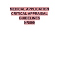 MEDICAL APPLICATION CRITICAL APPRAISAL GUIDELINES NR599