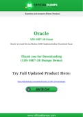 1Z0-1087-20 Dumps - Pass with Latest Oracle 1Z0-1087-20 Exam Dumps