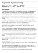 NURS 5366 ASSIGNMENT 5 HYPOTHESIS TESTING (GRADED A+)