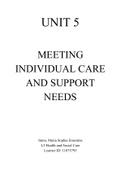 UNIT 5MEETINGINDIVIDUAL CAREAND SUPPORTNEEDS