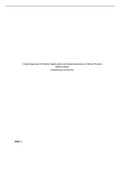 Exam (elaborations) NR 599 Critical Appraisal of Medical Applications and Implementation to Clinical Practice Chamberlain College of Nursing (NR 599 Critical Appraisal of Medical Applications and Implementation to Clinical Practice Chamberlain College of 