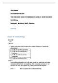 Study Guide TEST BANK PATHOPHYSIOLOGY THE BIOLOGIC BASIS FOR DISEASE IN ADULTS AND CHILDREN 8th Edition Kathryn L. McCance, Sue E. Huether