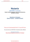 Nutanix NCP-MCI-5.15 Dumps Easily Available In PDF Format