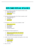 FIN 3403 FINAL EXAM 1