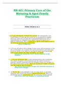 NR601 / NR-601 FINAL EXAM Q & A (Latest): Primary Care of the Maturing & Aged Family Practicum - Chamberlain