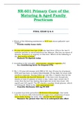 NR601 / NR-601 FINAL EXAM Q & A BUNDLE (Latest): Primary Care of the Maturing & Aged Family Practicum - Chamberlain