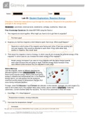 GIZMO - Lab 22: Student Exploration Reaction Energy Answers