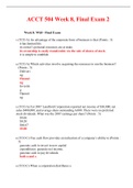 ACCT 504 Week 8, Final Exam 2 / ACCT504 Week 8, Final Exam 2: DeVry University, Keller Graduate School of Management (All Answers Correct)