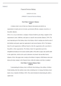 Ford Motor Company   s.docx    OMM622  Financial Decision-Making  Ashford University   OMM622: Financial Decision-Making   Ford Motor Company's Balance Sheet  A balance sheet is one of three key financial documents provided by an organization in report