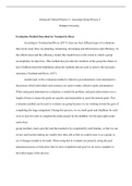 Advanced  Clinical  Practice  2.docx    Advanced Clinical Practice 2: Assessing Group Process 5  Walden University   Evaluation Method Described by Toseland & Rivas  According to Toseland and Rivas (2017), there are four different types of evaluations tha