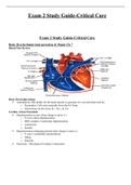 NR 340-Exam 2 Study Guide-Critical Care (Version 1), Verified And Correct Study Guide, Latest