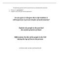 Essay Answers - Craft Tradition, Ancient Practice of Rituals, and the Diets of the People in the UAE during the Iron Age