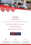 New [2021 New] Avaya 71400X Exam Dumps