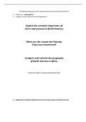 Answer to Essays - Importance of Rivers and Seaways in NA, why the Panama Canal was Constructed, and the Difference between the Geographies of North America and Africa