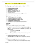 NUR 321 VCE # 1 Lesson 3- Critical Thinking in Nursing Practice | Patient: Patricia Newman, Medical-Surgical Floor, Room 406  (solved) 