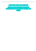 DH290 UNIT 6 CASE STUDY WORKSHEET HAVELES EVOLVE RESOURCES FOR APPLIED PHARMACOLOGY FOR THE DENTAL HYGIENIST, 7TH EDITION