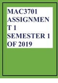 MAC3701 ASSIGNMENT 1 SEMESTER 1 OF 2019