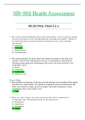 NR302 / NR 302: Final Exam Q & A (Latest 2021): Health Assessment - Chamberlain