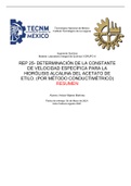 DETERMINACIÓN DE LA CONSTANTE DE VELOCIDAD ESPECÍFICA PARA LA HIDRÓLISIS ALCALINA DEL ACETATO DE ETILO. (POR MÉTODO CONDUCTIMÉTRICO)