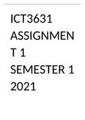 ICT3631 ASSIGNMENT 1 Answers