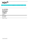 AQA A LEVEL PHYSICS MARKING SCHEME PAPER 1 2020       A-LEVEL PHYSICS 7408/1