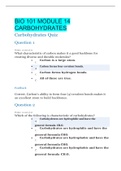 BIO 101 MODULE 14 CARBOHYDRATES