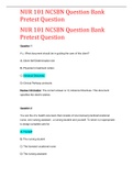 NUR 101 NCSBN Question Bank Pretest Question