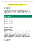 MATH 225N Statistic Final:LATEST 2021 | CHAMBERLAIN COLLEGE OF NURSING