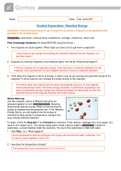 GIZMOS - Lab 22: Student Exploration Reaction Energy Answers