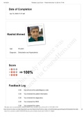 VSIM: Rashid Ahmed, Diagnosis: Dehydration and Hypokalemia Feedback Log | Scored 100% (Latest 2020/2021)