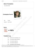 VSIM: Christopher Parrish, Diagnosis: Cystic Fibrosis Feedback Log | Scored 100% (Latest 2020/2021)