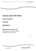 02 Tutorial Letter 201 1 2019 for Law of Contract (PVL3702)