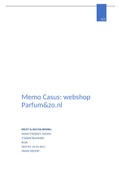 Interne Memo mbt e-commerce, privacy en cybersecurity | Afgerond met een 7.0