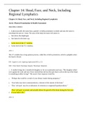 PHYSICAL EXAMINATION AND HEALTH ASSESSMENT TESTBANK BY JARVIS:Chapter 14: Head, Face, and Neck, Including Regional Lymphatics