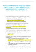 ATI Comprehensive Predictor Exam 2020/2021 ALL ANSWERS 100% CORRECT AID GRADE ‘A’