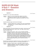 NURS 6512N Week 9 Quiz 1 - Question and Answers (Detailed)