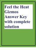 Feel the Heat Gizmos Answer Key with complete solution