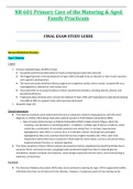 NR601 / NR-601 Final Exam Study Guide (Latest 2021 / 2022): Primary Care of the Maturing & Aged Family Practicum - Chamberlain