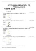 ITEC1030 INSTRUCTION TO PROGRAMMING WEEK1,2,3,3 & 5 QUIZ