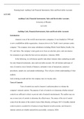 ACC  492  WK  2  Team  Assignment  Group  3.docx  Running head: Auditing Cash Financial Instruments, Sales and Receivables Accounts  ACC/492  Auditing Cash, Financial Instruments, Sales and Receivables Accounts  University of Phoenix ACC/492  Auditing Cas