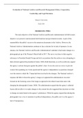 Evaluations  of  Agency  ethics    cooperation    leadership    and  legal  decisions.docx    Evaluation of National Archives and Records Management Ethics, Cooperation, Leadership, and Legal Decisions  Strayer University   PAD 599  Administrative Ethics 