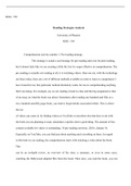 Reading  Strategies  Analysis.docx  RDG / 558  Reading Strategies Analysis  University of Phoenix RDG / 558  Comprehension activity number 1: Pre-reading strategy.  This strategy is actual a real strategy for pre-reading and even for post-reading, but it 