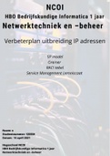 NCOI geslaagde moduleopdracht verbeterplan netwerkbeheer IP adressen - HBO Bedrijfskundige Informatica - Netwerktechniek Netwerkbeheer met feedback eindcijfer 8